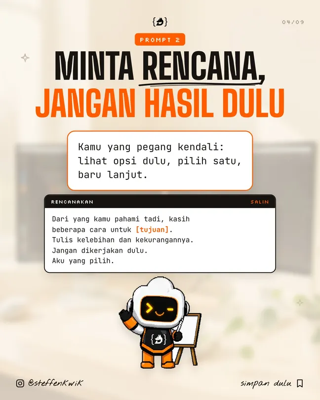 Minta rencana sebelum hasil