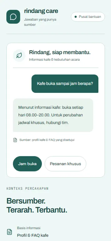 Tampilan HP Rindang Care