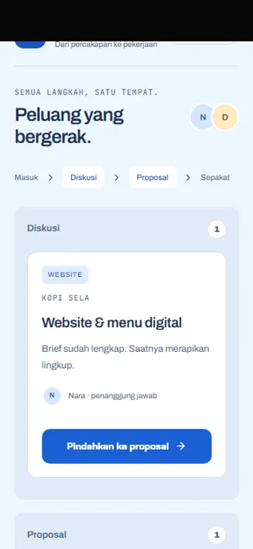 Tampilan HP Lintas Tim