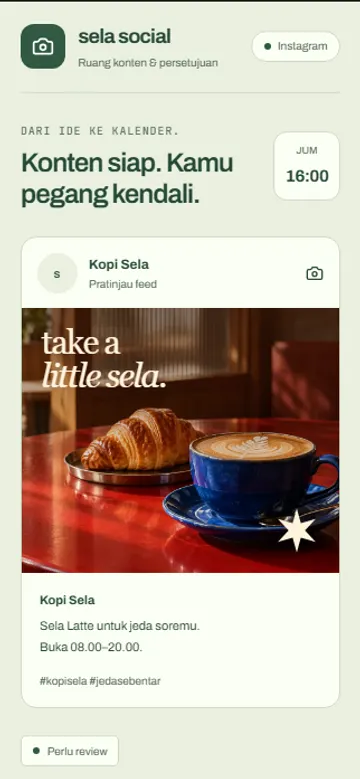 Tampilan HP Sela Social