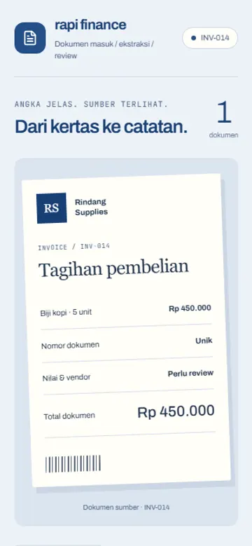 Tampilan HP Rapi Finance