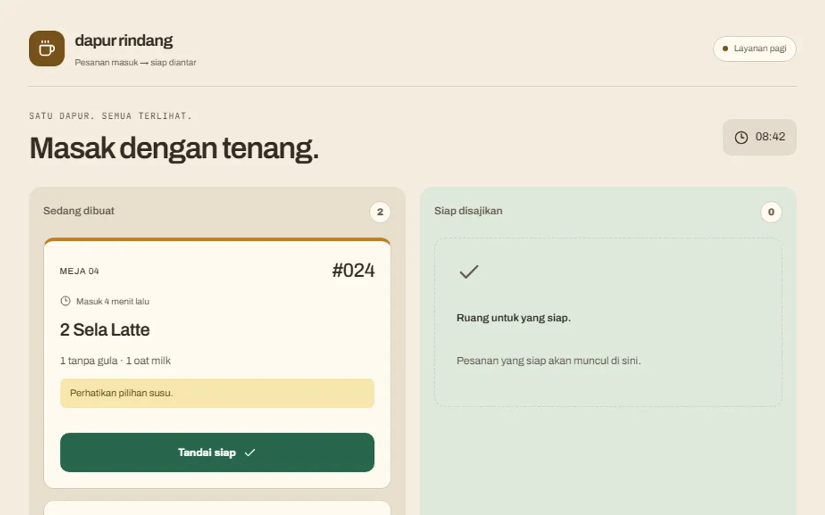 Tampilan desktop Dapur Rindang