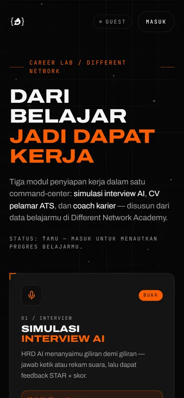 Tampilan HP Career Lab