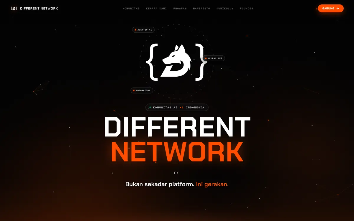 Tampilan desktop Different Network & Steffen Kwik