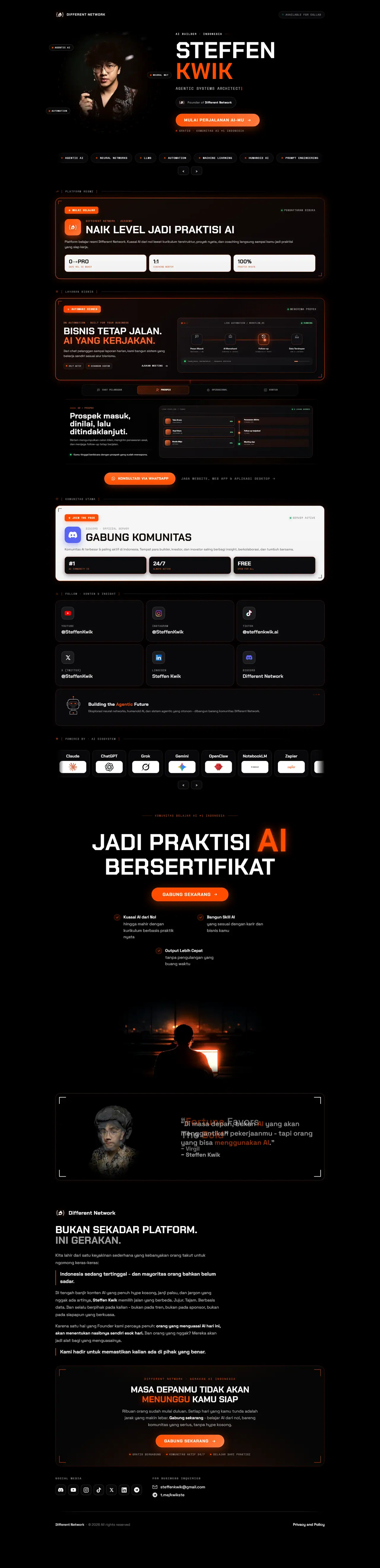 Halaman Beranda Personal Brand Website (desktop)